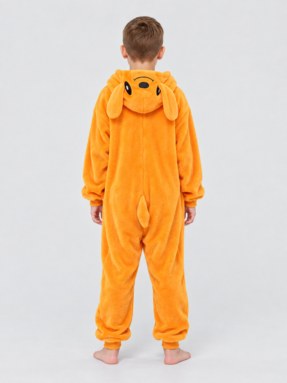 Orange Kigurumi Jumpsuit with Hood and Ears