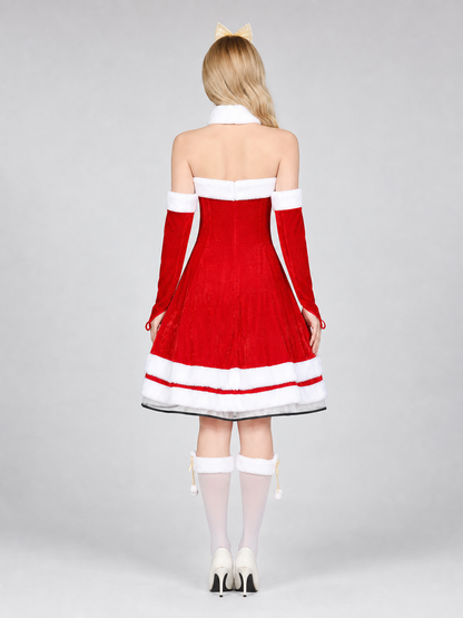 New Year's Costume with White Trim and Accessories