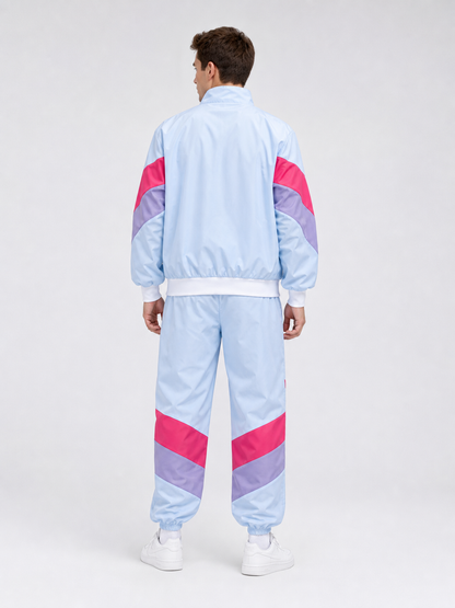 Bright two-piece set with geometric panels