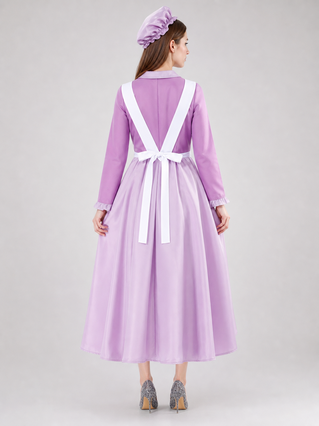 “Teapot” cosplay costume designed in a fairy-tale stage style. The design is back view