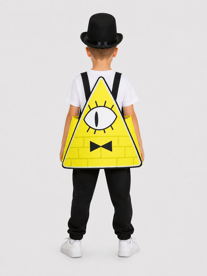 Bill Cipher Cosplay Costume: Triangular Look with Hat back view
