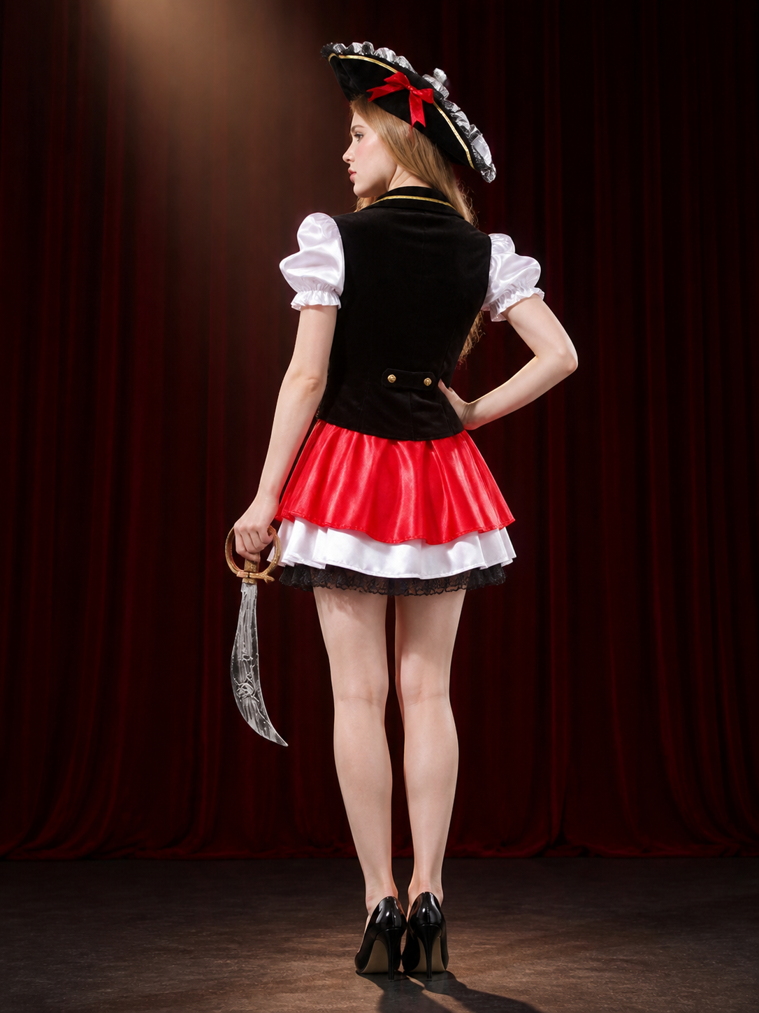 Women's Pirate Costume for Cosplay and Halloween back view