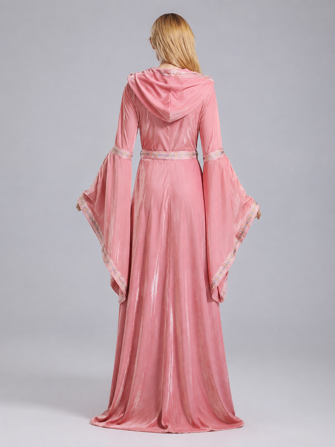 Medieval-Style Hooded Costume Dress back view