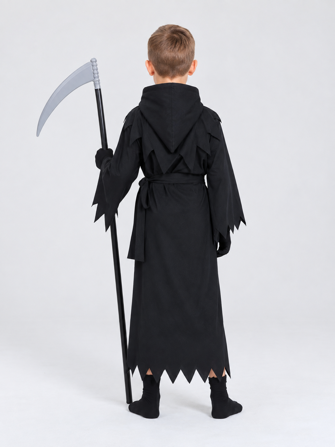 Grim Reaper Cosplay Costume with Hood and Scythe