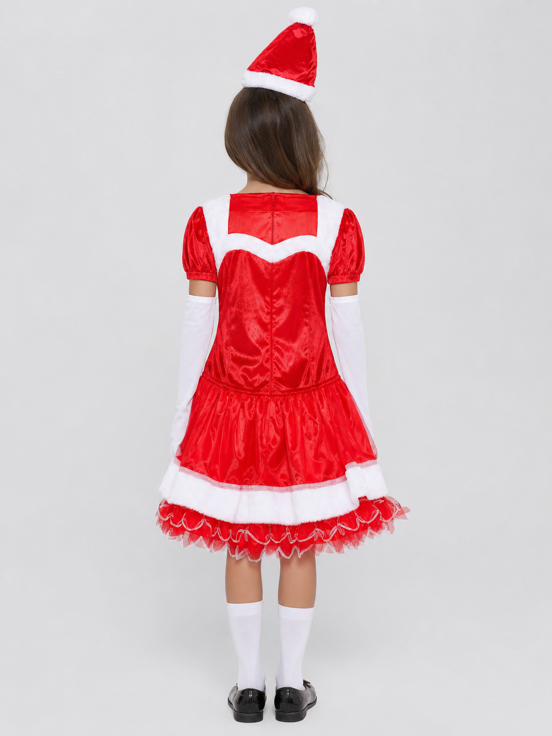 Christmas Costume: Dress, Hat, and Gloves