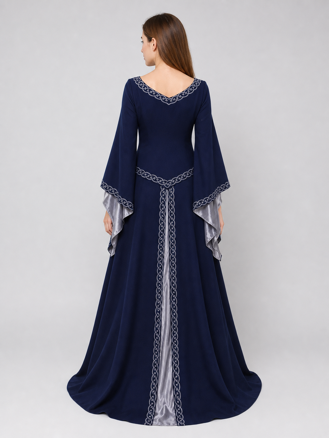 Long-Sleeve Medieval-Style Maxi Dress
