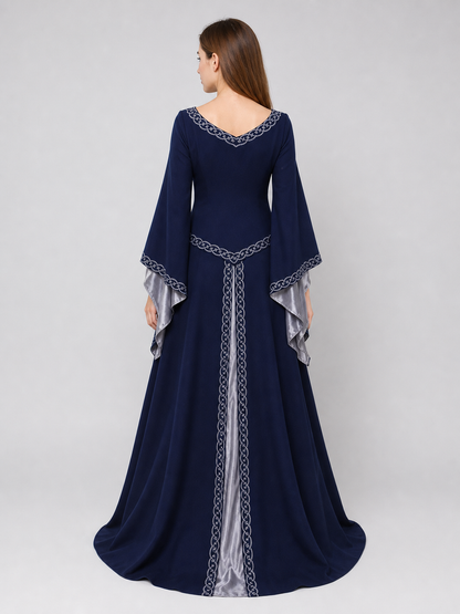 Long-Sleeve Medieval-Style Maxi Dress