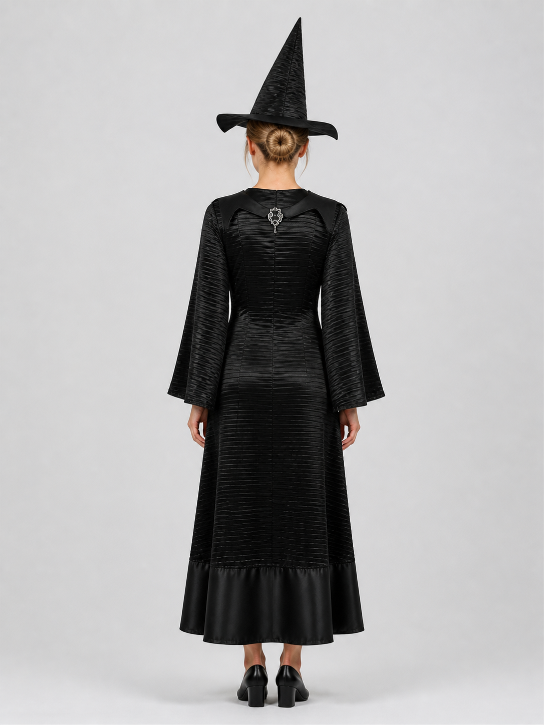 Halloween Witch Costume with Horned Hat back view