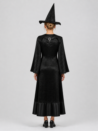 Halloween Witch Costume with Horned Hat back view