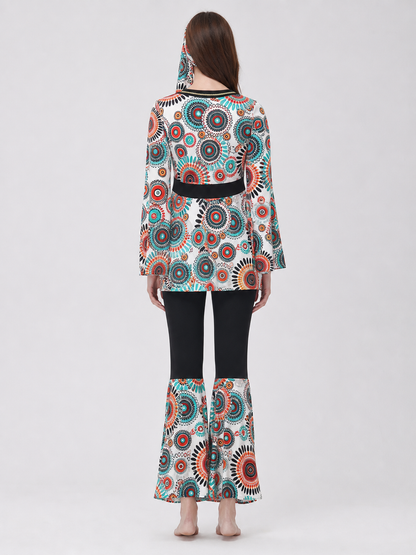 Retro stage costume with sleeves and flared pants