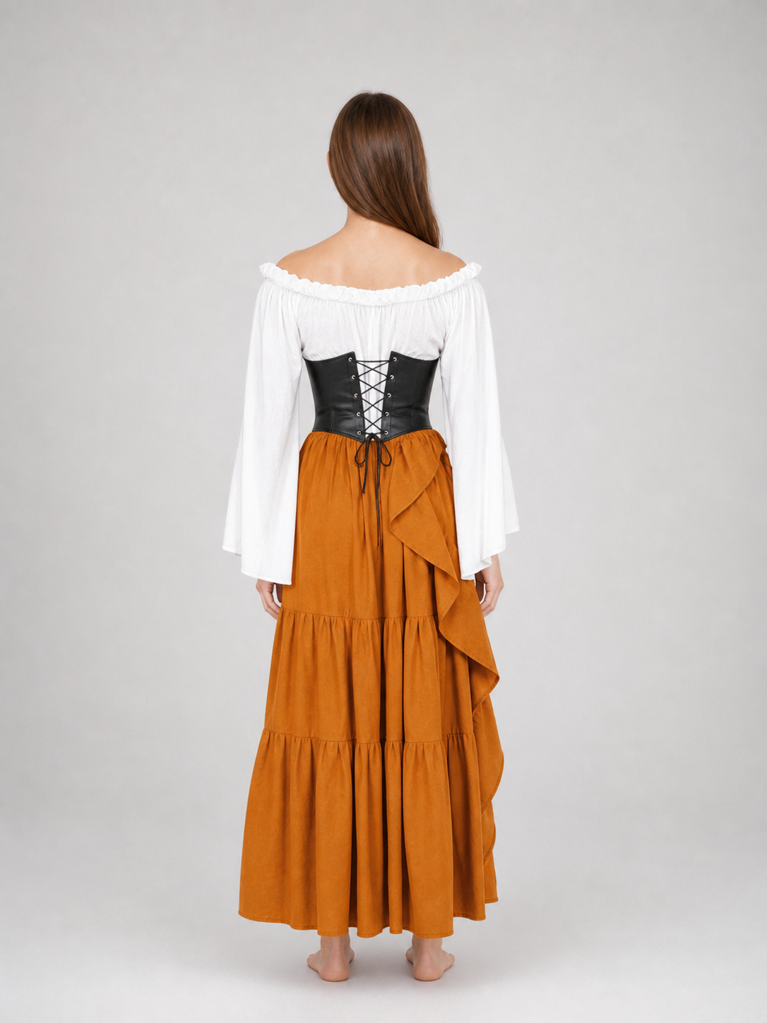 Historical Costume with Corset and Tiered Skirt