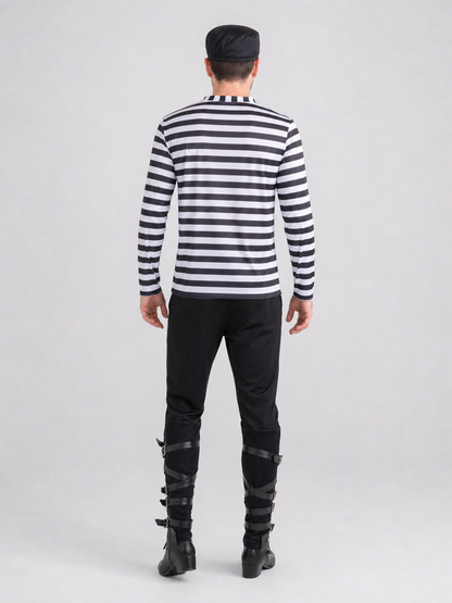 Black-and-White Striped Thief Costume