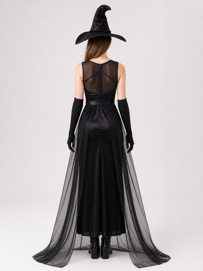 Halloween Witch Costume with Hat and Gloves