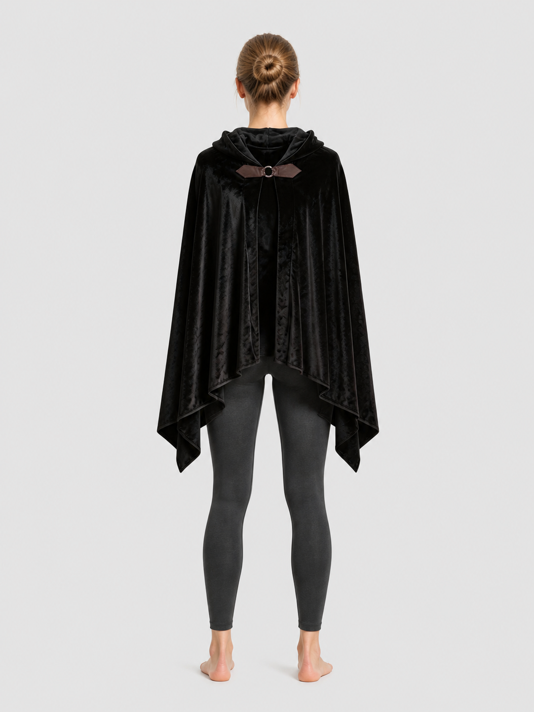 Hooded Cosplay Cloak, Longer in Back, with Bow back view