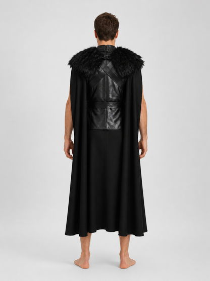 Jon Snow Cosplay Costume from Game of Thrones: Cape, Vest back view