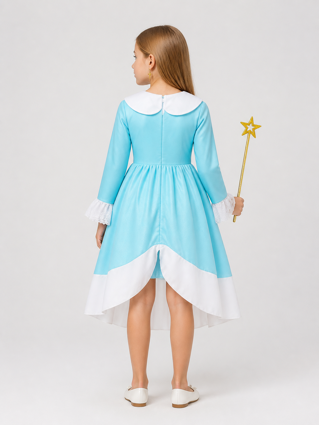 Children's Princess Costume with Star Pattern for Halloween back view