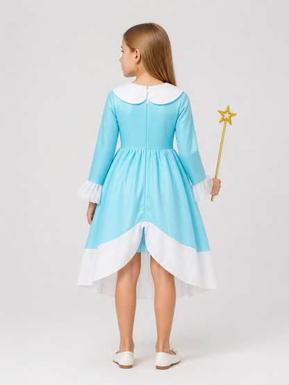 Children's Princess Costume with Star Pattern for Halloween back view