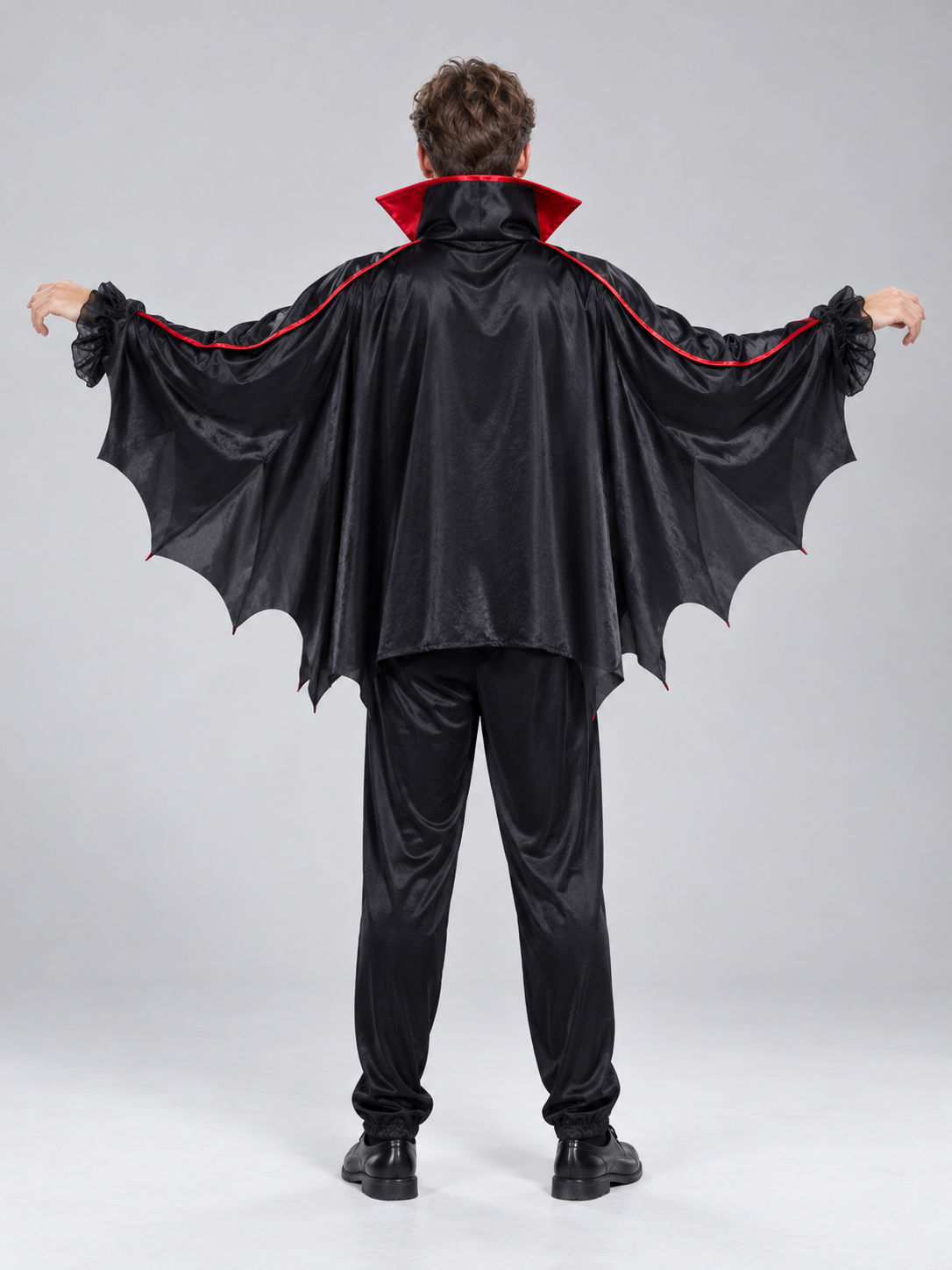 Vampire Costume with Cape and Red Trim