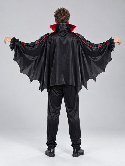 Vampire Costume with Cape and Red Trim