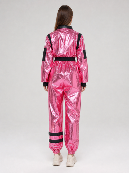 Pink NASA Space Jumpsuit with Patches back view