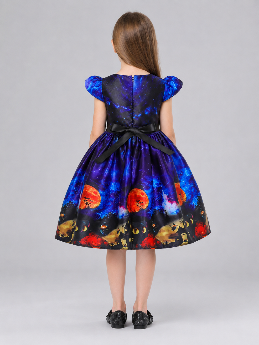 Kids' Carnival Dress with Witch Hat back view