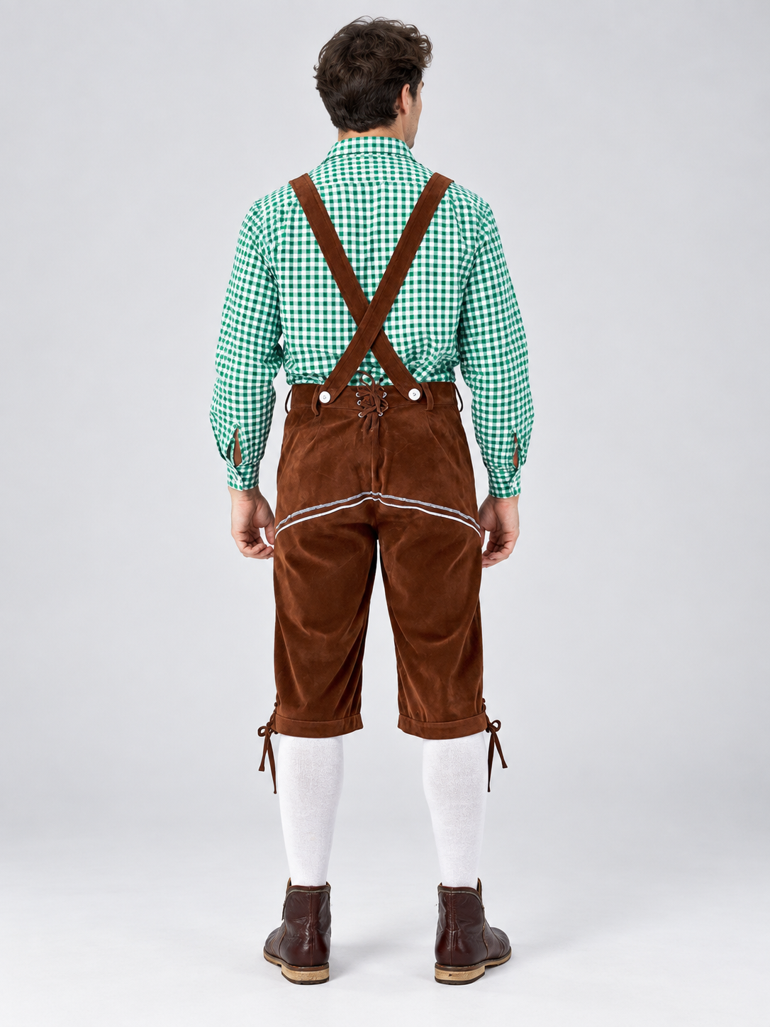 Bavarian costume for Oktoberfest: plaid shirt and pants