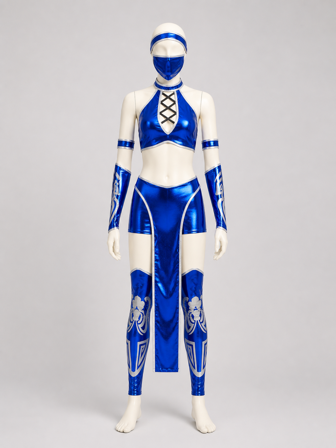 Mortal Kombat Cosplay Costume, Blue Set back view