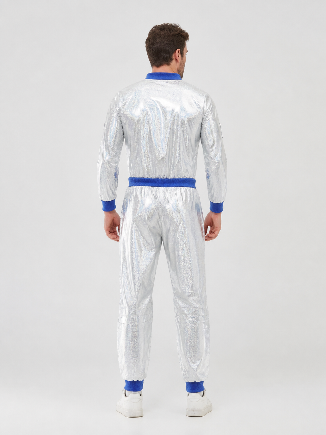 Silver Astronaut Costume for Children and Adults, M-XXL back view