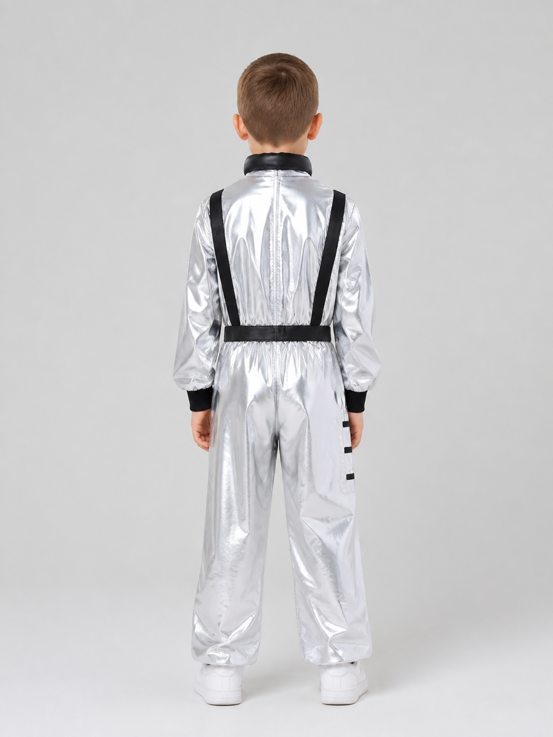 Silver Astronaut Costume, Cosplay Jumpsuit back view