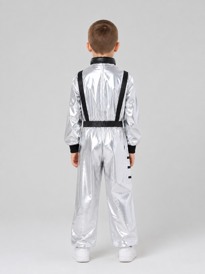 Silver Astronaut Costume, Cosplay Jumpsuit back view