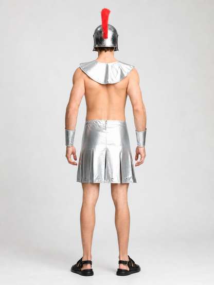 Spartan Warrior Costume with Helmet and Armor