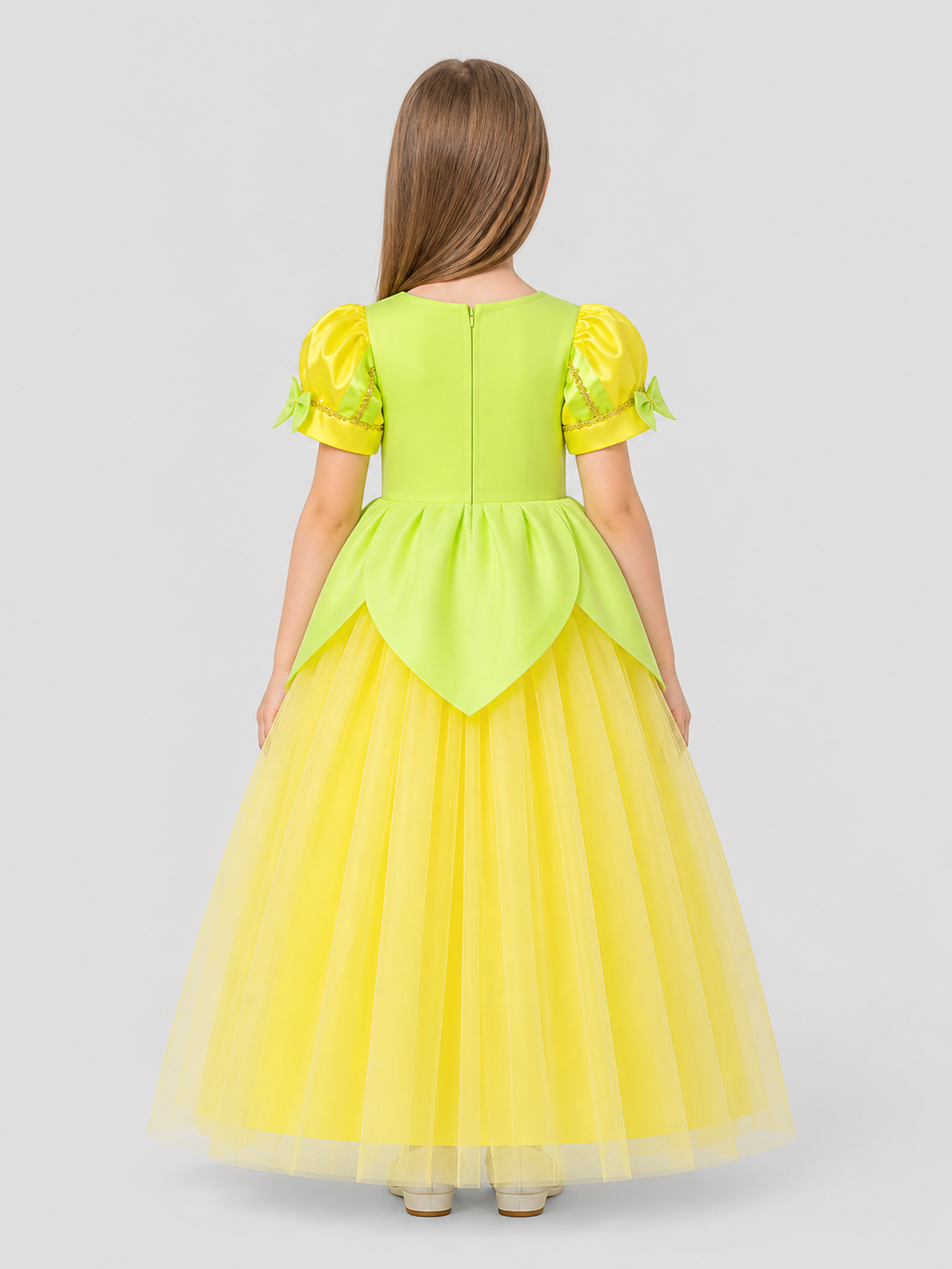 Princess Dress with a Full Skirt and Puff Sleeves