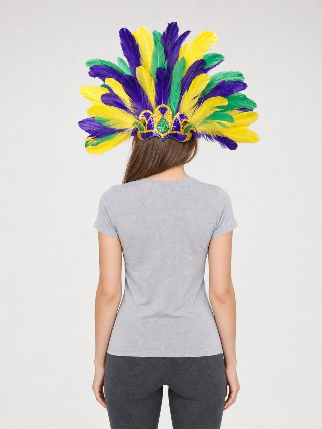 Carnival Headpiece with Feathers and Mask
