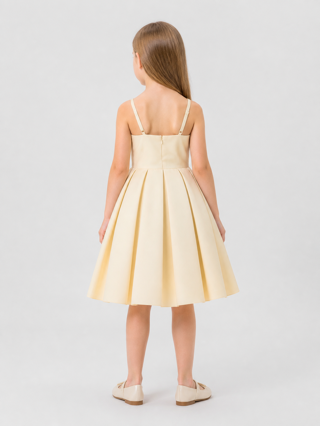 Dressy Princess Dress with Full Skirt, Champagne