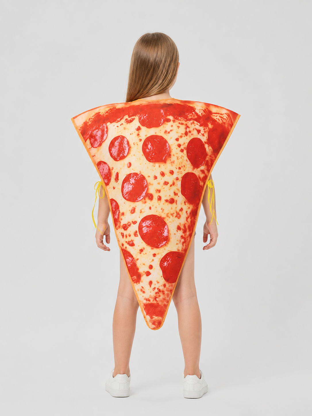Triangular Pizza Cosplay Costume with Ties back view