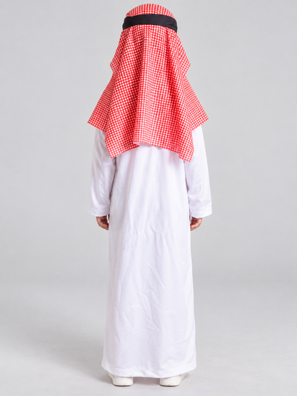 Kids' Costume with Plaid Headscarf and Glasses