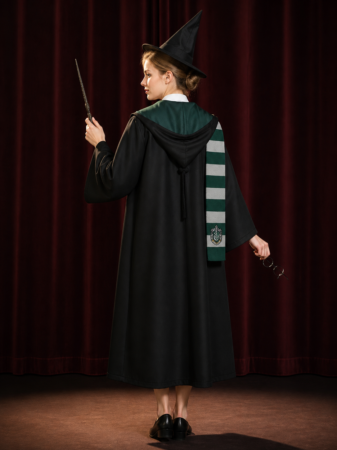 Slytherin Hooded Robe for Cosplay and Halloween