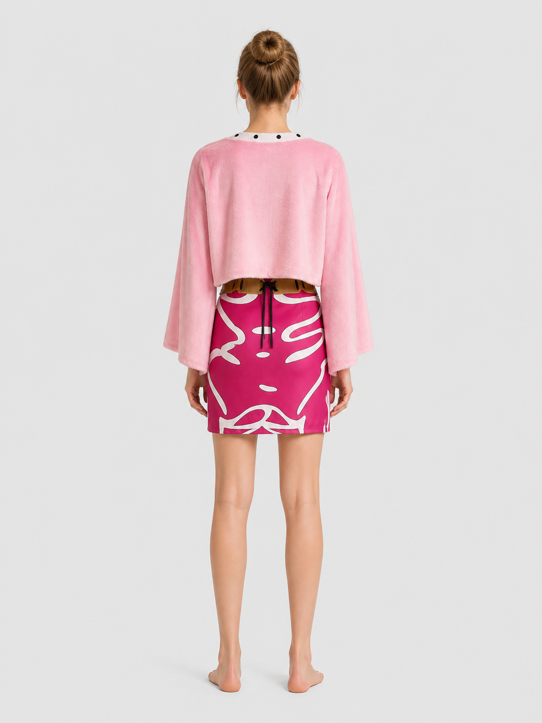 One Piece Doflamingo Cosplay Costume with Skirt and Jacket back view