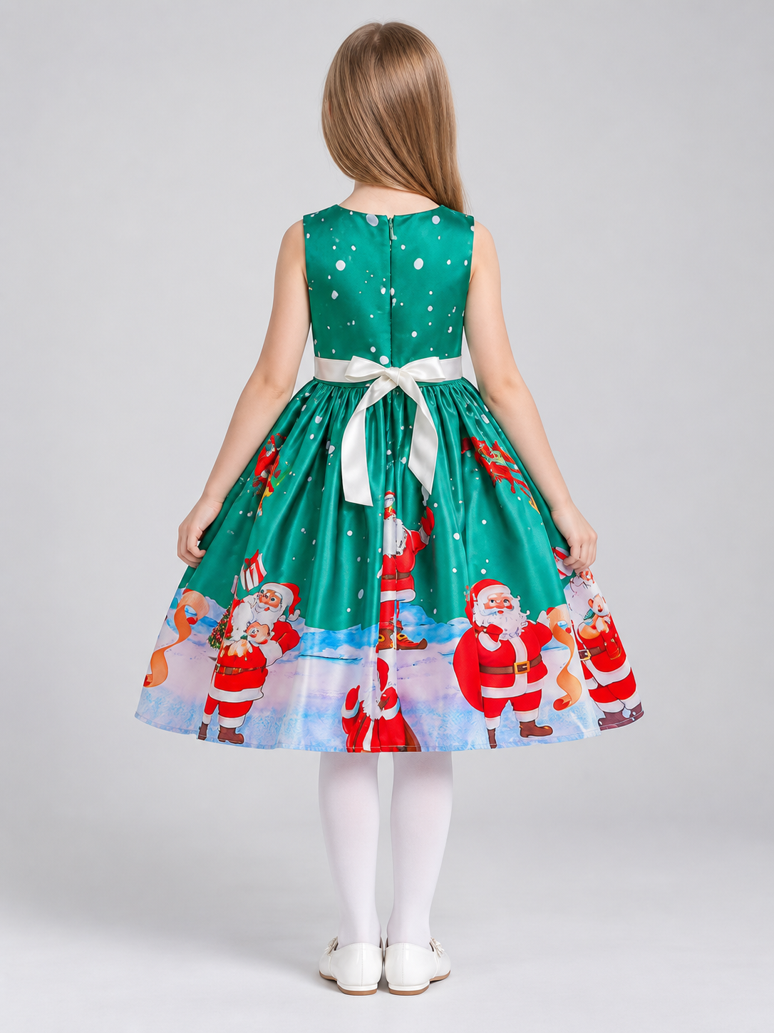 Children's Holiday Dress with Christmas Print