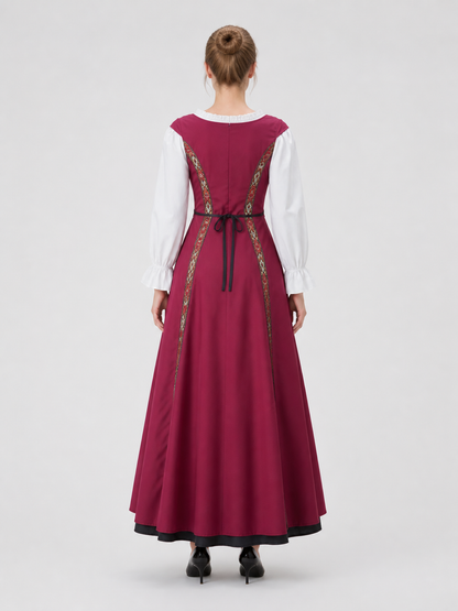 Vintage Medieval Dress for Cleopatra Cosplay back view