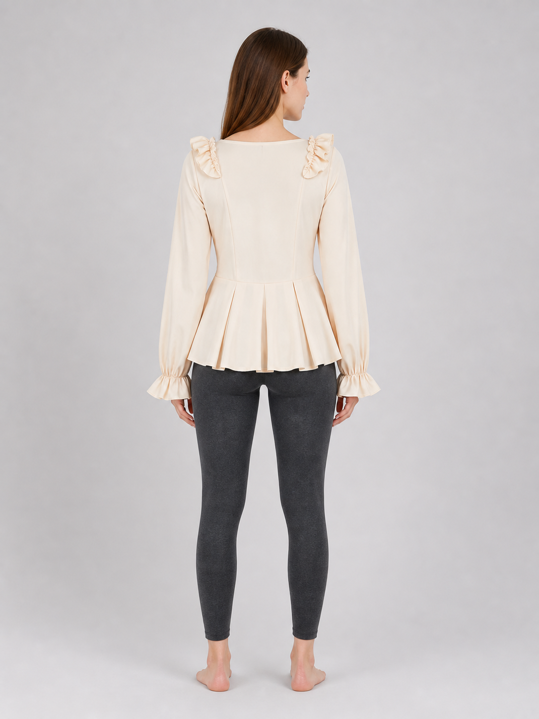 Renaissance-Style Blouse with Ruffles and Lacing