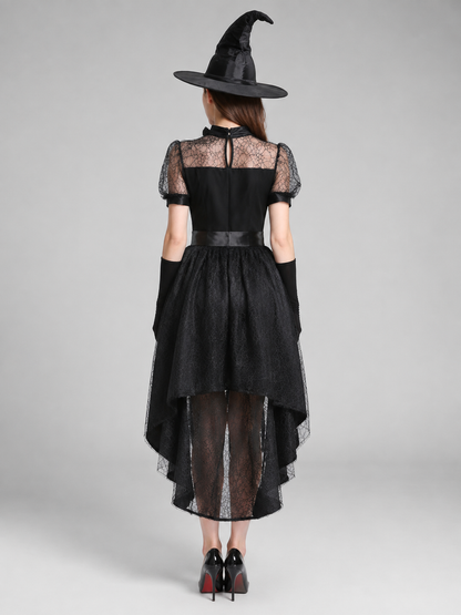 Black Witch Costume with Train back view