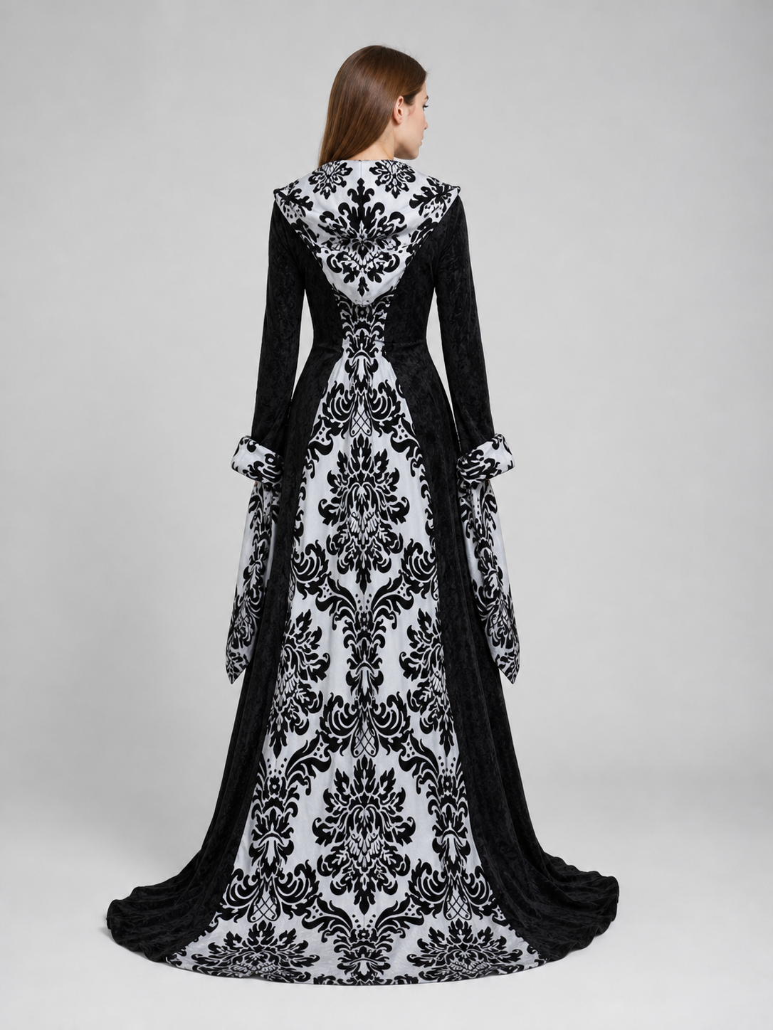 Gothic Victorian-Style Hooded Dress