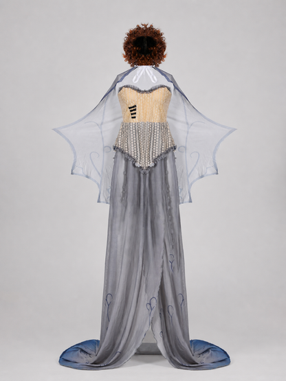Gothic Vampire Costume with Corset and Cape