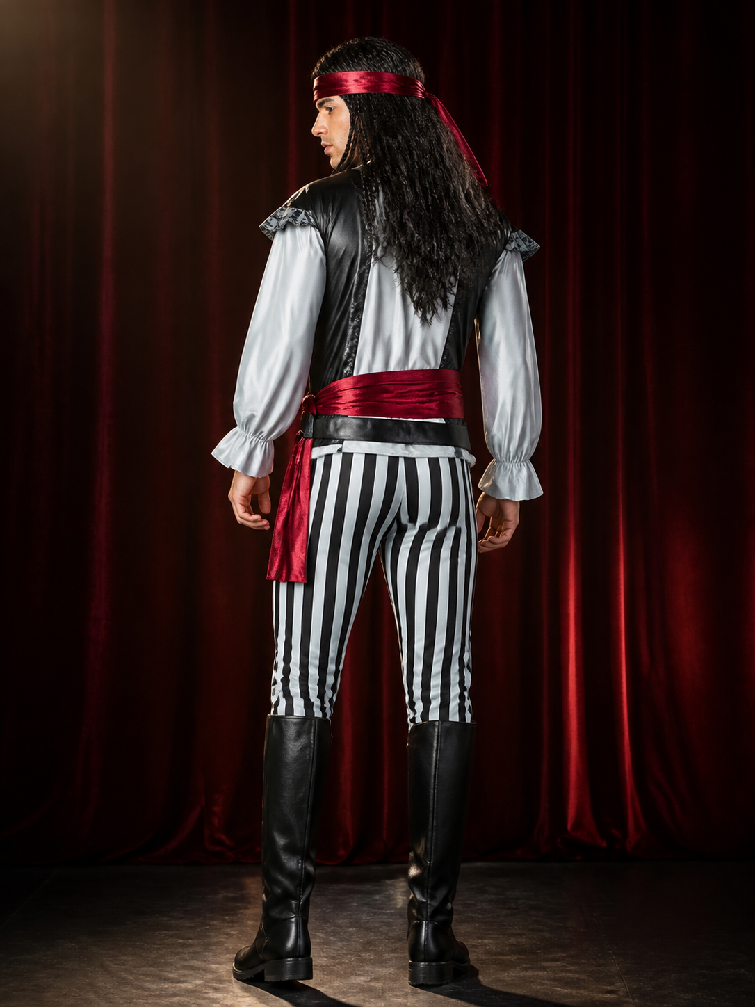 HD11006 Pirate Costume with Vest and Pants for Cosplay back view