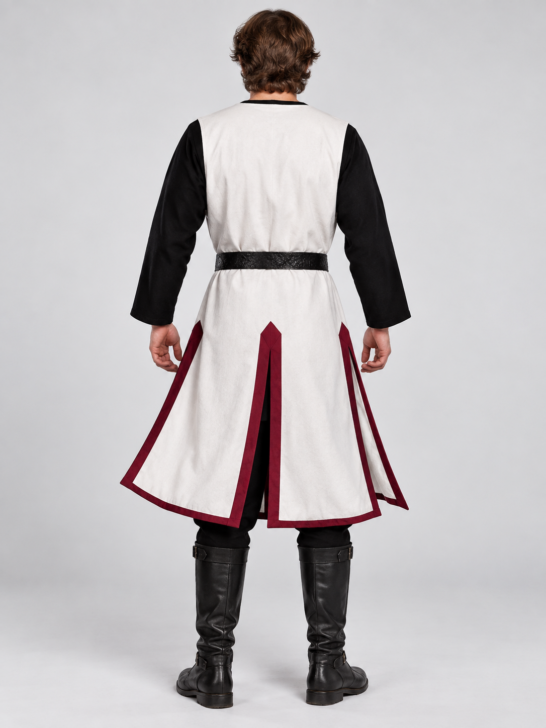 Medieval Tunic Wine with Cross and Trim