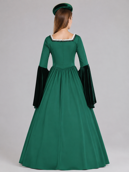 Cosplay Costume: Floor-Length Dress and Hat back view
