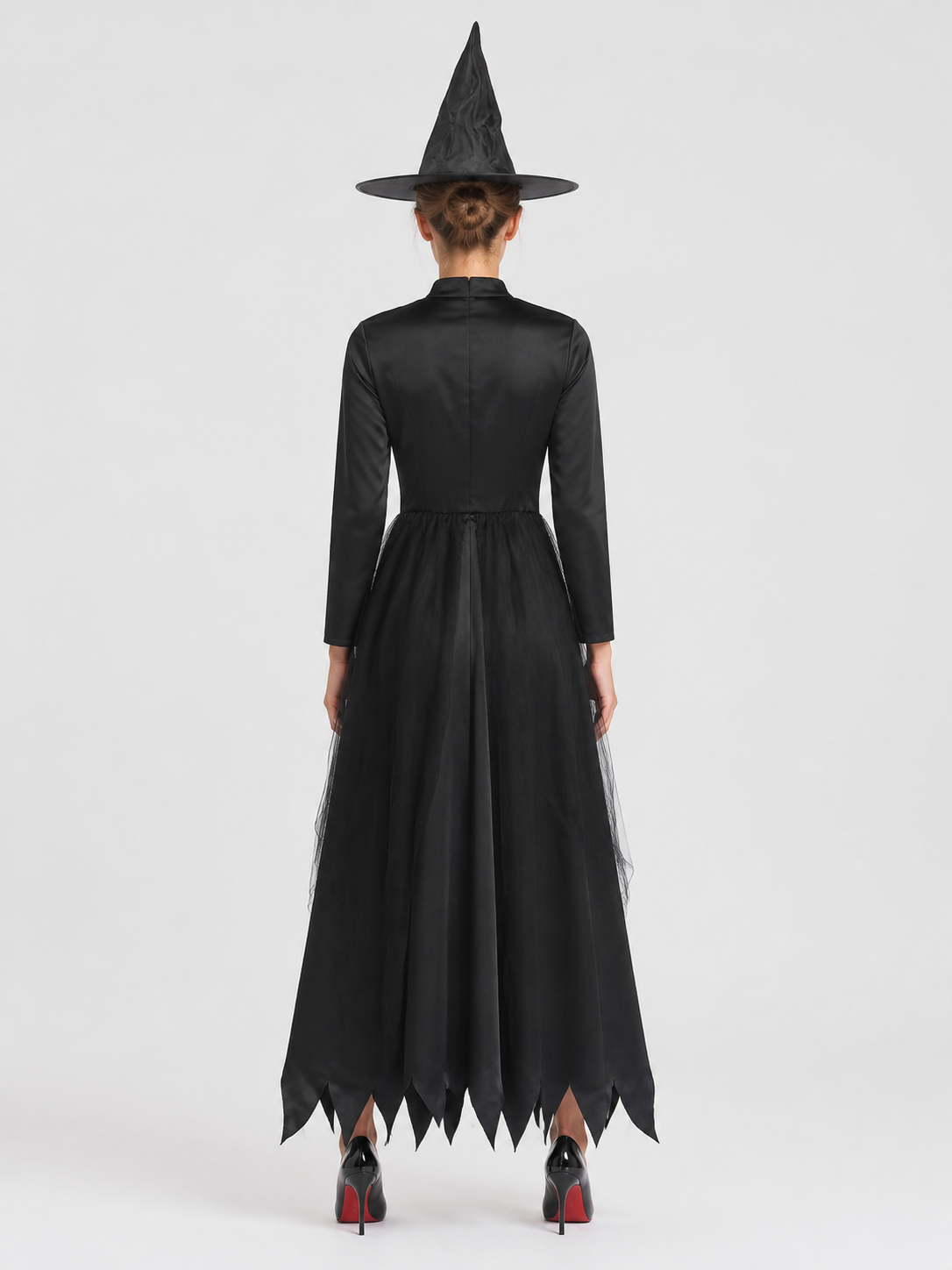 Halloween Witch Costume with Pointed Hat back view