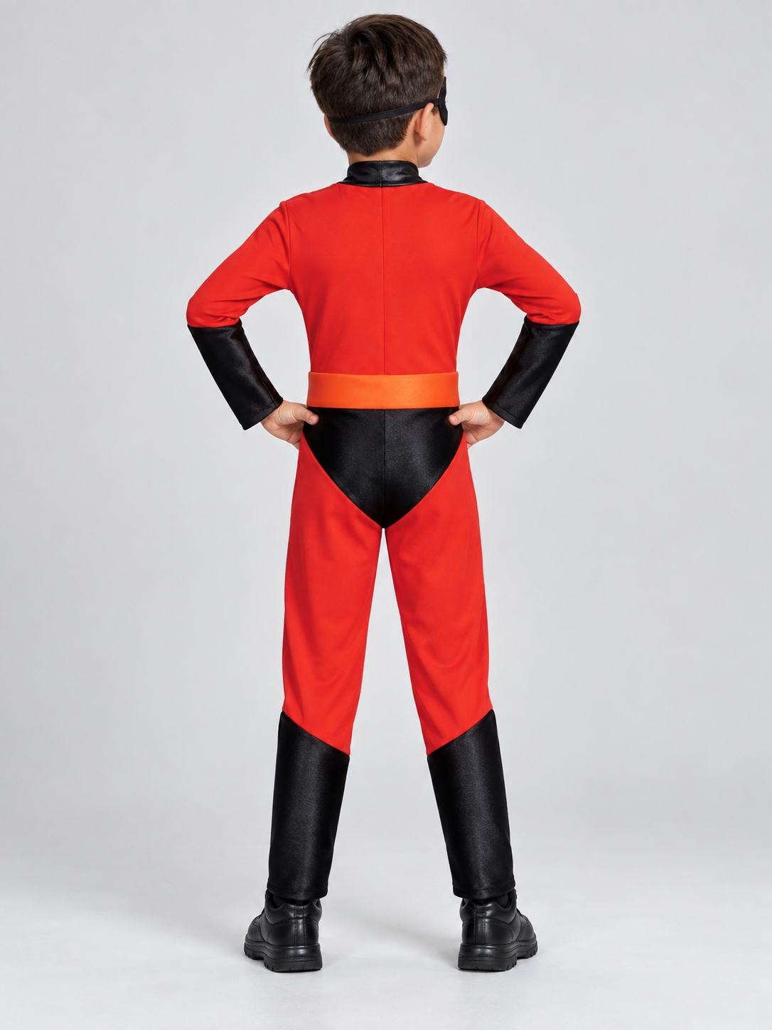 Kids' red superhero costume with mask