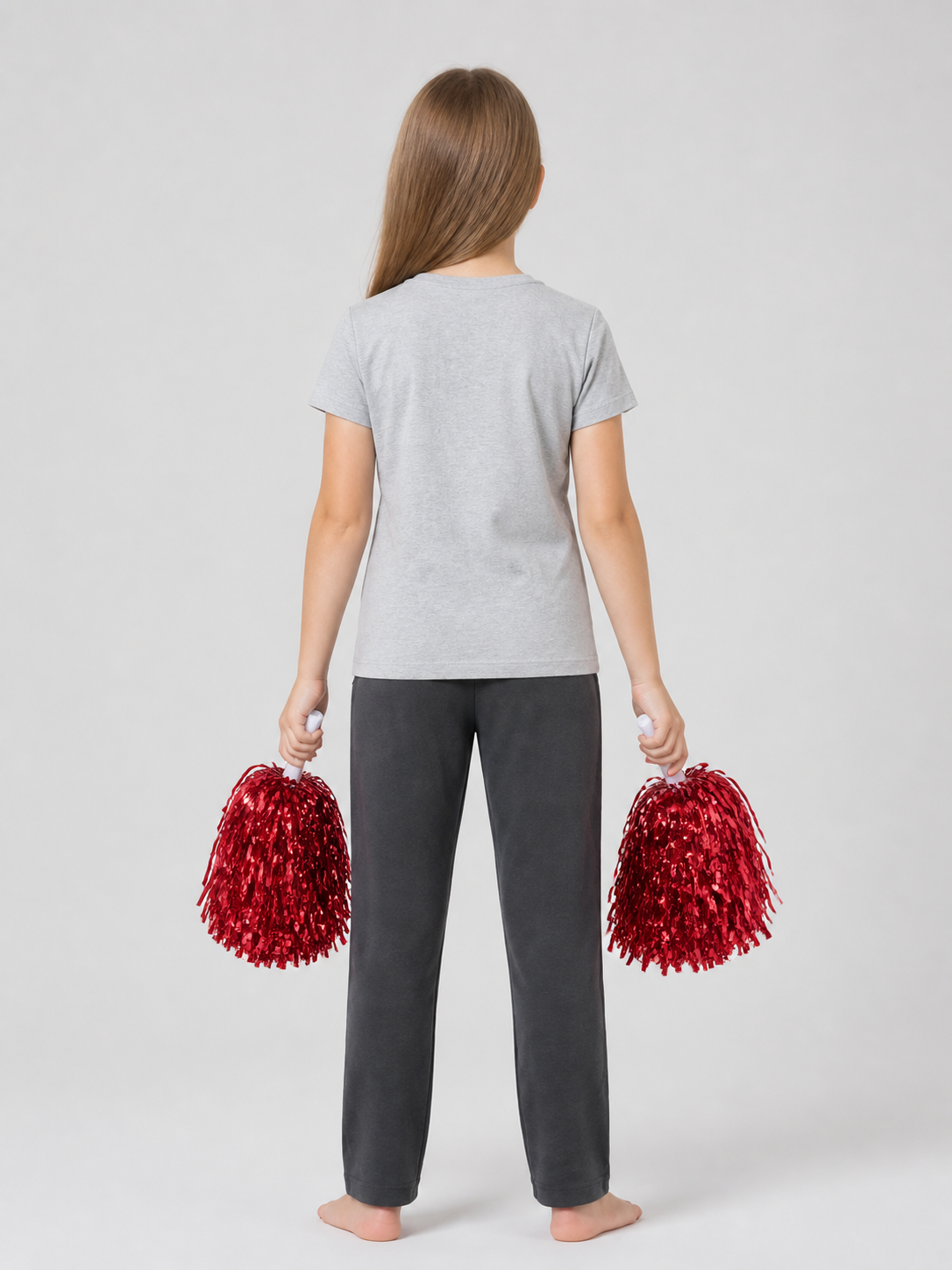 Cheerleading pom-pom with a straight handle, 30 g back view